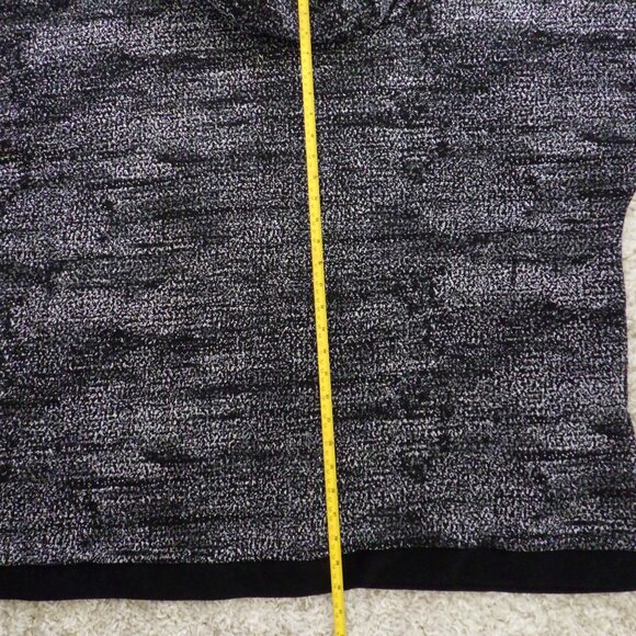 Joseph Ribkoff Jacquard Short Sleeve Pullover Sweater Cape Size 20  Black Silver - Picture 7 of 7